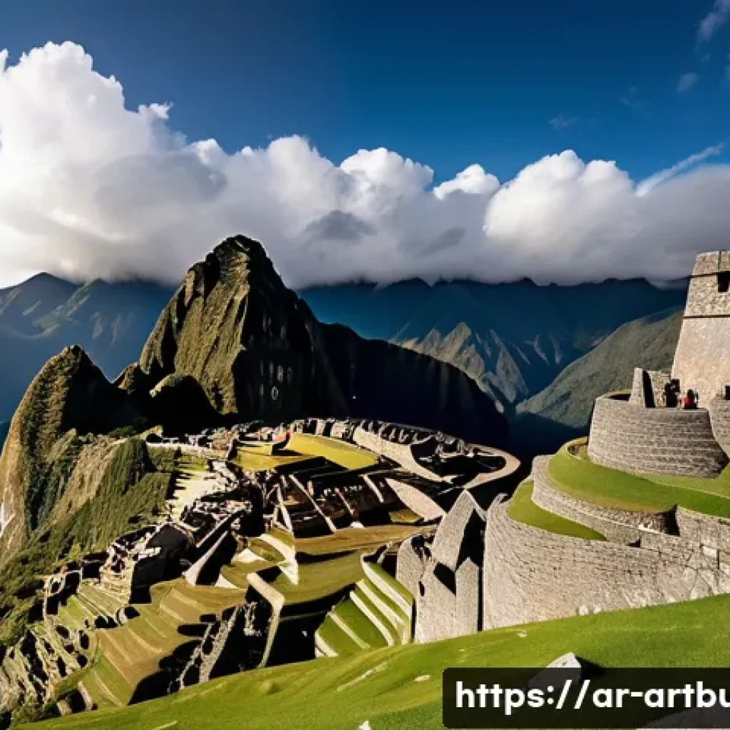 페루 잉카 건축 기술 - **Inca Dry Stone Masonry: A Citadel's Enduring Strength**
A wide, majestic shot of a grand ancie...