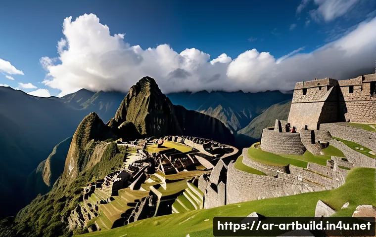 페루 잉카 건축 기술 - **Inca Dry Stone Masonry: A Citadel's Enduring Strength**
    A wide, majestic shot of a grand ancie...